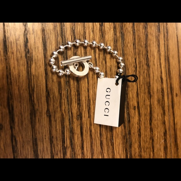 Gucci Jewelry - Gucci Boulle Silver Toggle Bracelet 7 inches